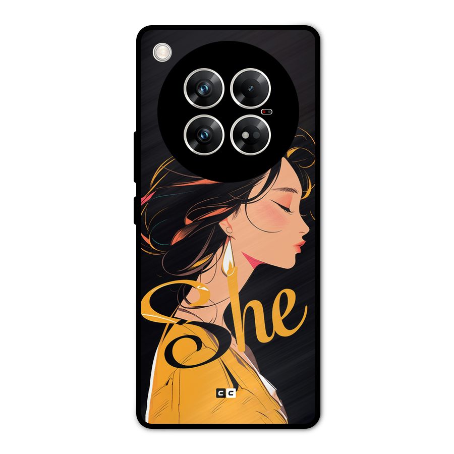 Yellow Lady Metal Back Case for Infinix Zero 40 5G