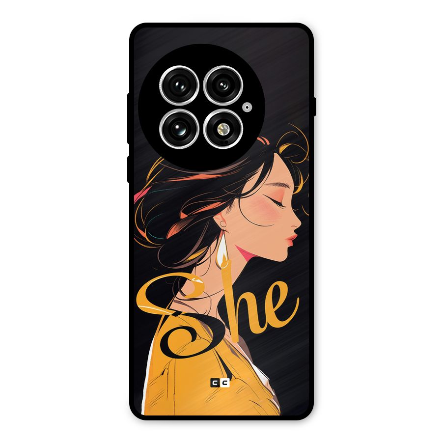 Yellow Lady Metal Back Case for OnePlus 13