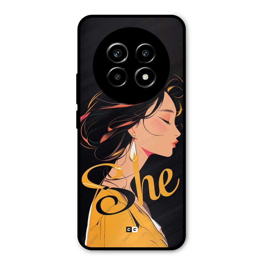 Yellow Lady Metal Back Case for Realme 13 Pro