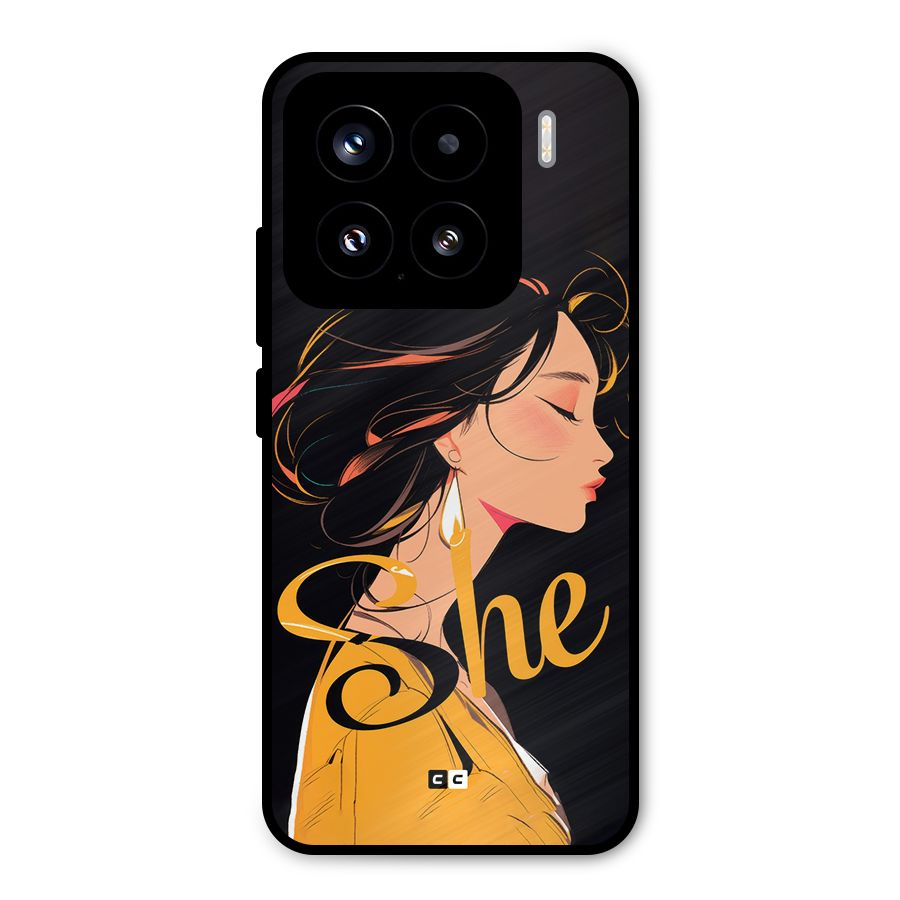 Yellow Lady Metal Back Case for Xiaomi 15