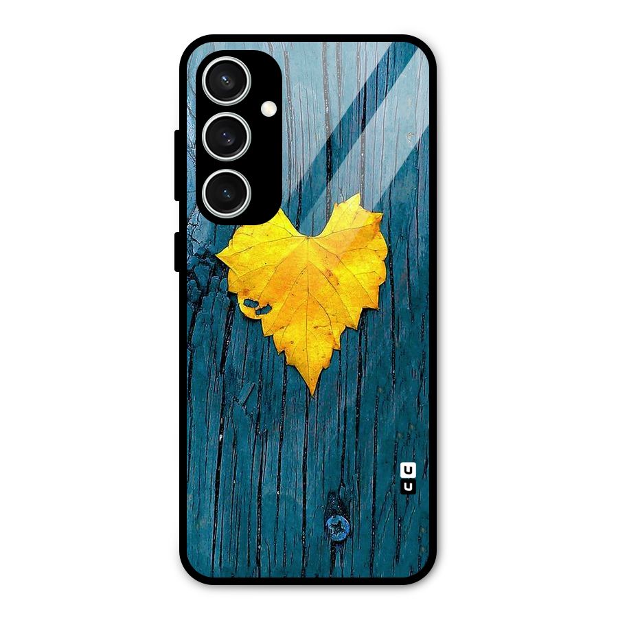 Yellow Leaf Glass Back Case for Galaxy S23 FE