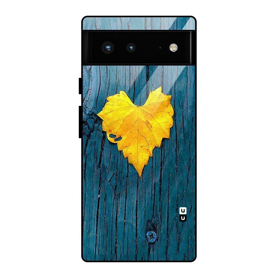 Yellow Leaf Glass Back Case for Google Pixel 6