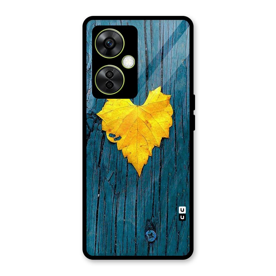 Yellow Leaf Glass Back Case for OnePlus Nord CE 3 Lite