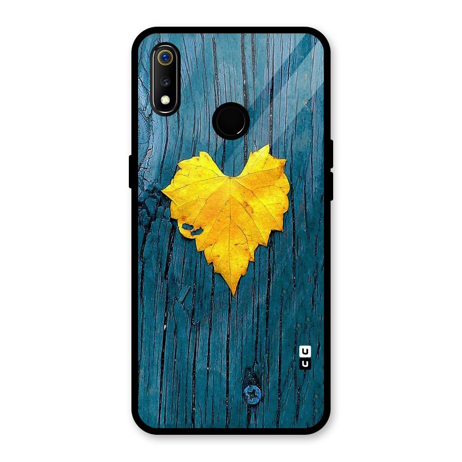 Yellow Leaf Glass Back Case for Realme 3i
