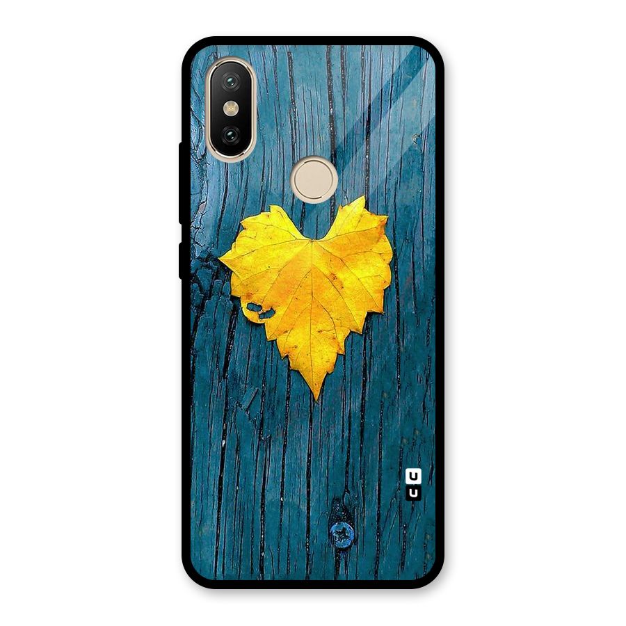 Yellow Leaf Glass Back Case for Redmi A2