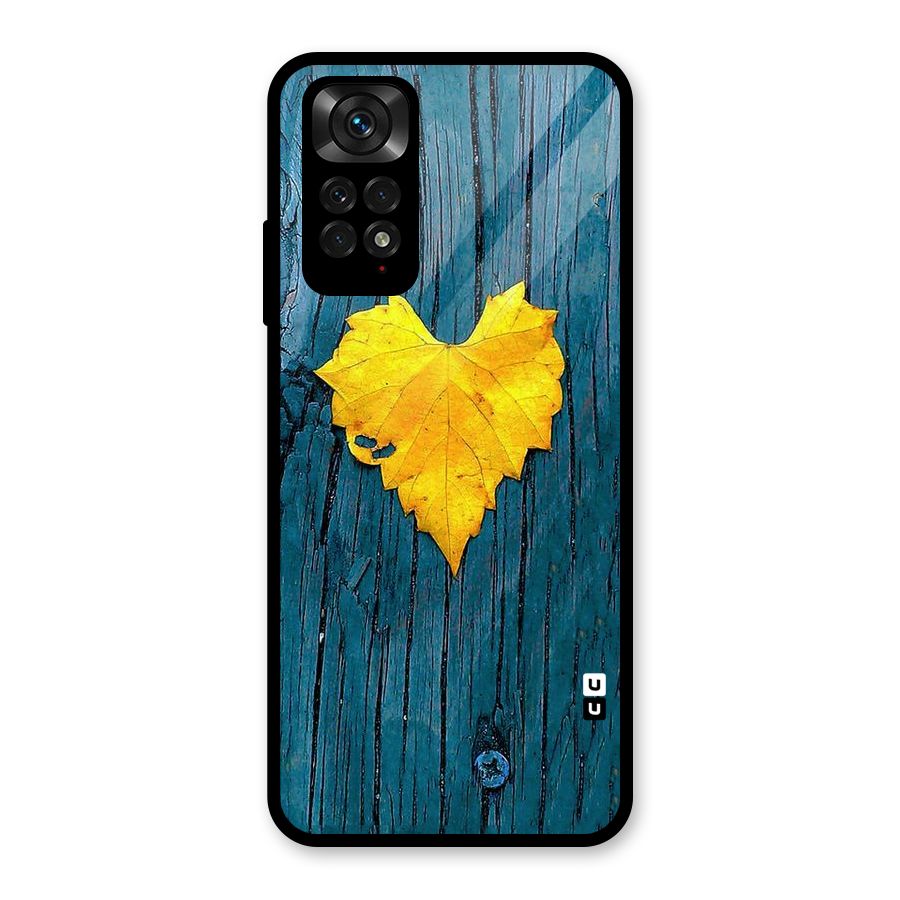 Yellow Leaf Glass Back Case for Redmi Note 11S