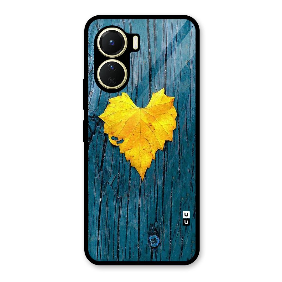 Yellow Leaf Glass Back Case for Vivo Y16