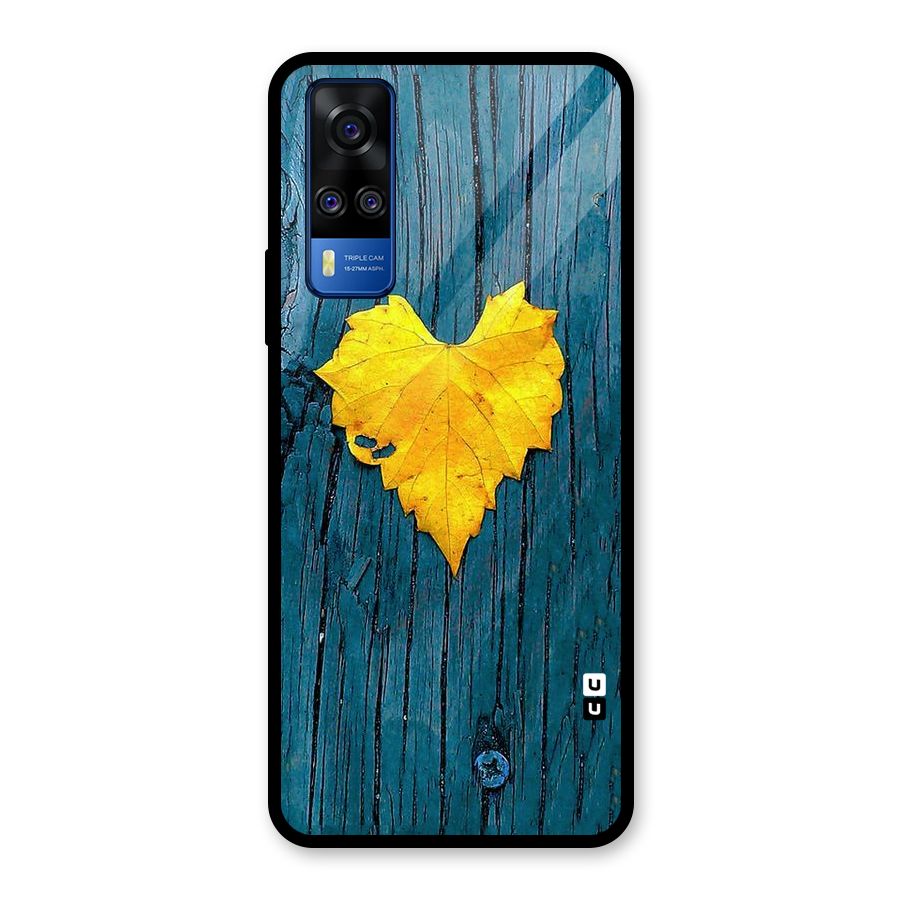 Yellow Leaf Glass Back Case for Vivo Y31