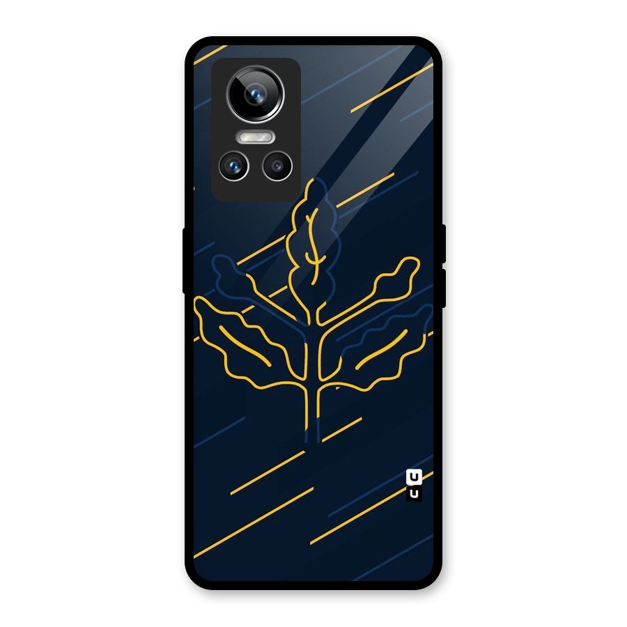 Yellow Leaf Line Glass Back Case for Realme GT Neo 3