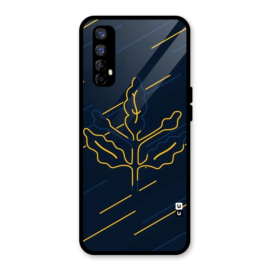 Yellow Leaf Line Glass Back Case for Realme Narzo 20 Pro