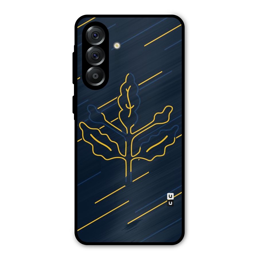 Yellow Leaf Line Metal Back Case for Galaxy A36