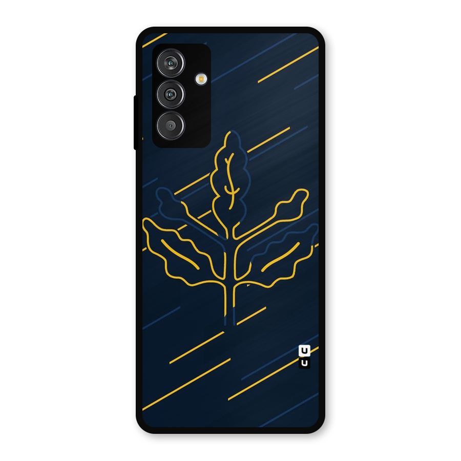 Yellow Leaf Line Metal Back Case for Galaxy F13