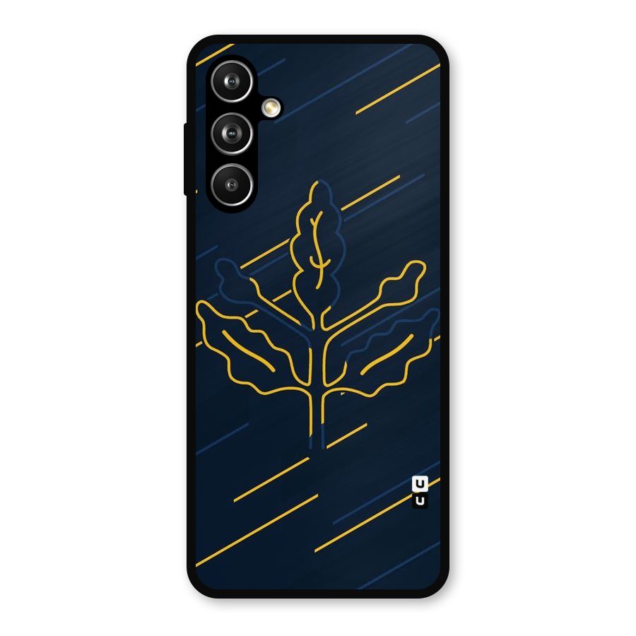 Yellow Leaf Line Metal Back Case for Galaxy F54