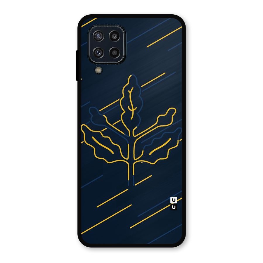 Yellow Leaf Line Metal Back Case for Galaxy M32