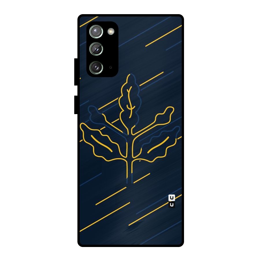 Yellow Leaf Line Metal Back Case for Galaxy Note 20