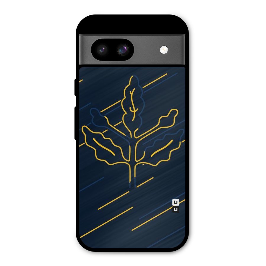 Yellow Leaf Line Metal Back Case for Google Pixel 8a