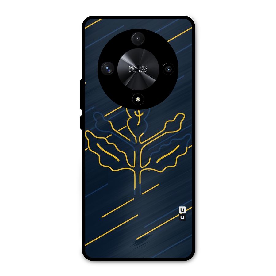 Yellow Leaf Line Metal Back Case for Honor X9b