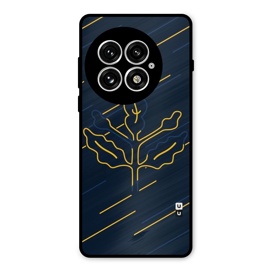 Yellow Leaf Line Metal Back Case for OnePlus 13