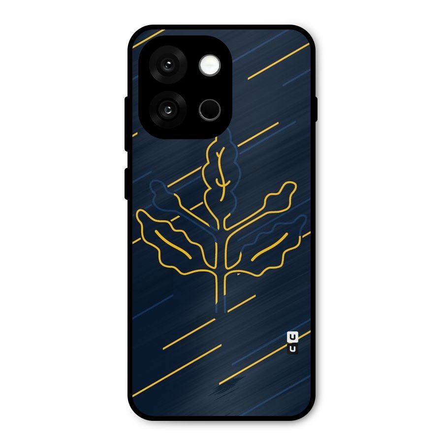 Yellow Leaf Line Metal Back Case for OnePlus 13s