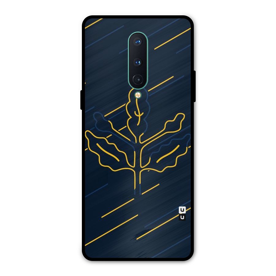 Yellow Leaf Line Metal Back Case for OnePlus 8