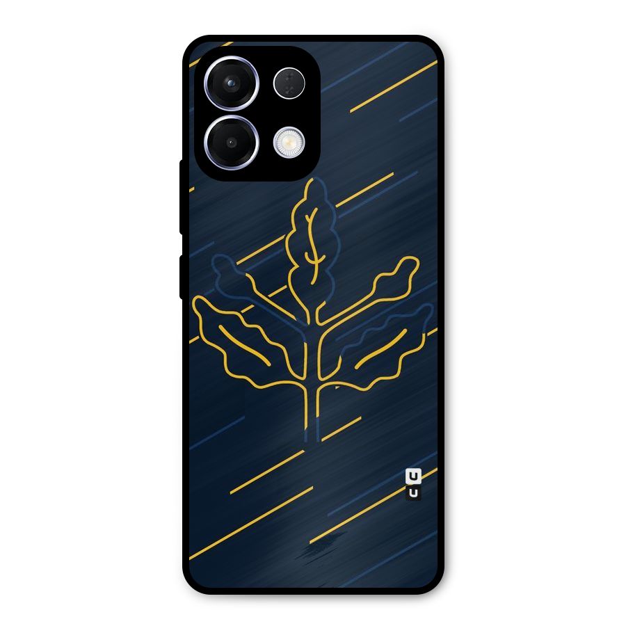 Yellow Leaf Line Metal Back Case for Oppo K13
