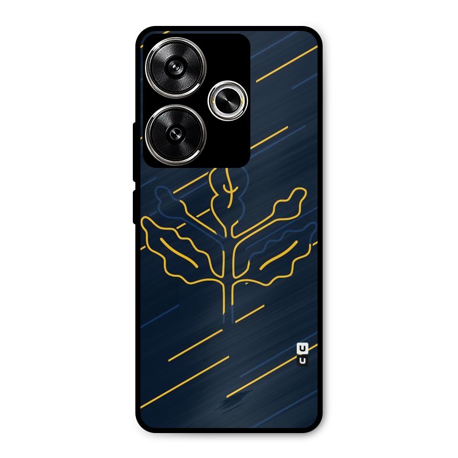 Yellow Leaf Line Metal Back Case for Poco F6