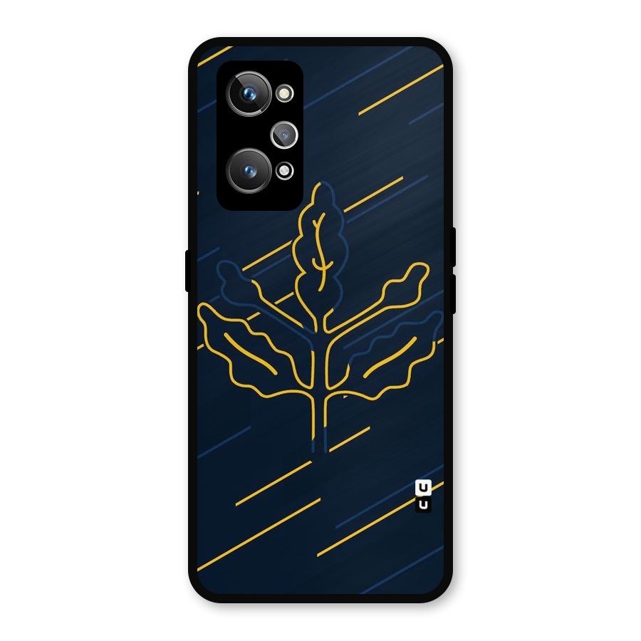Yellow Leaf Line Metal Back Case for Realme GT Neo2