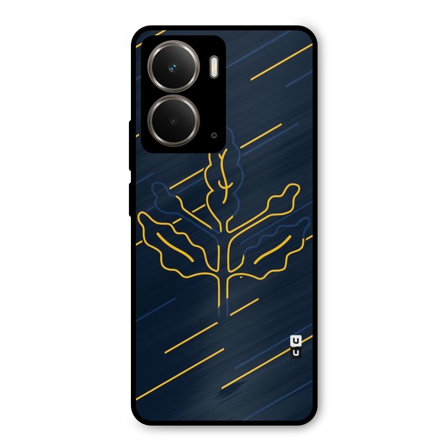 Yellow Leaf Line Metal Back Case for Realme P3