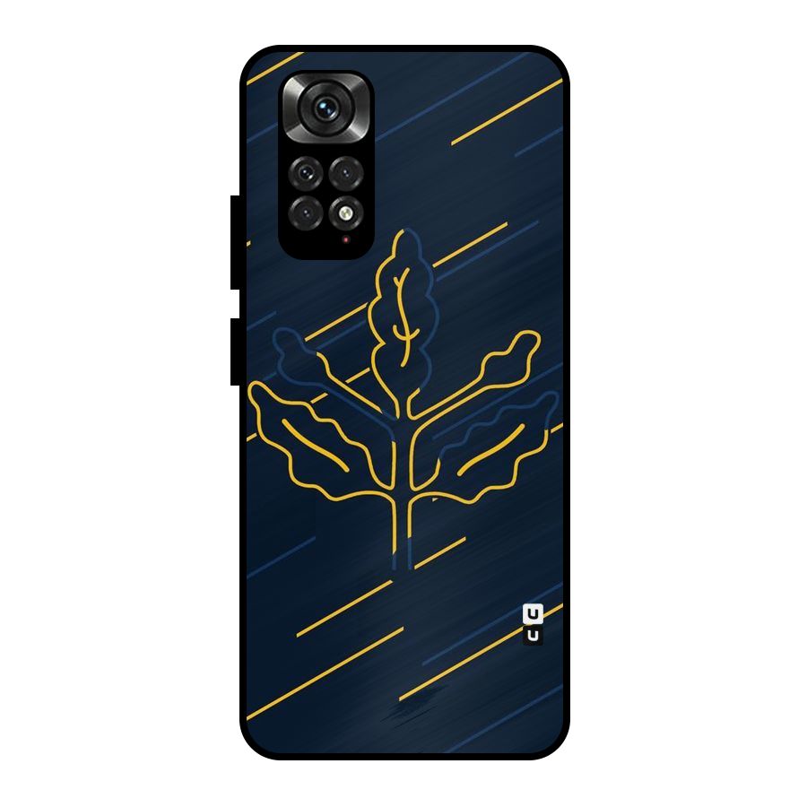 Yellow Leaf Line Metal Back Case for Redmi Note 11 Pro Plus 5G