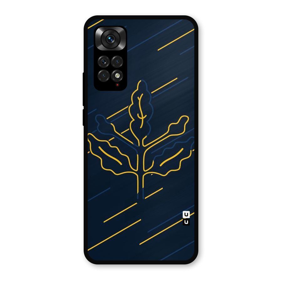Yellow Leaf Line Metal Back Case for Redmi Note 11s