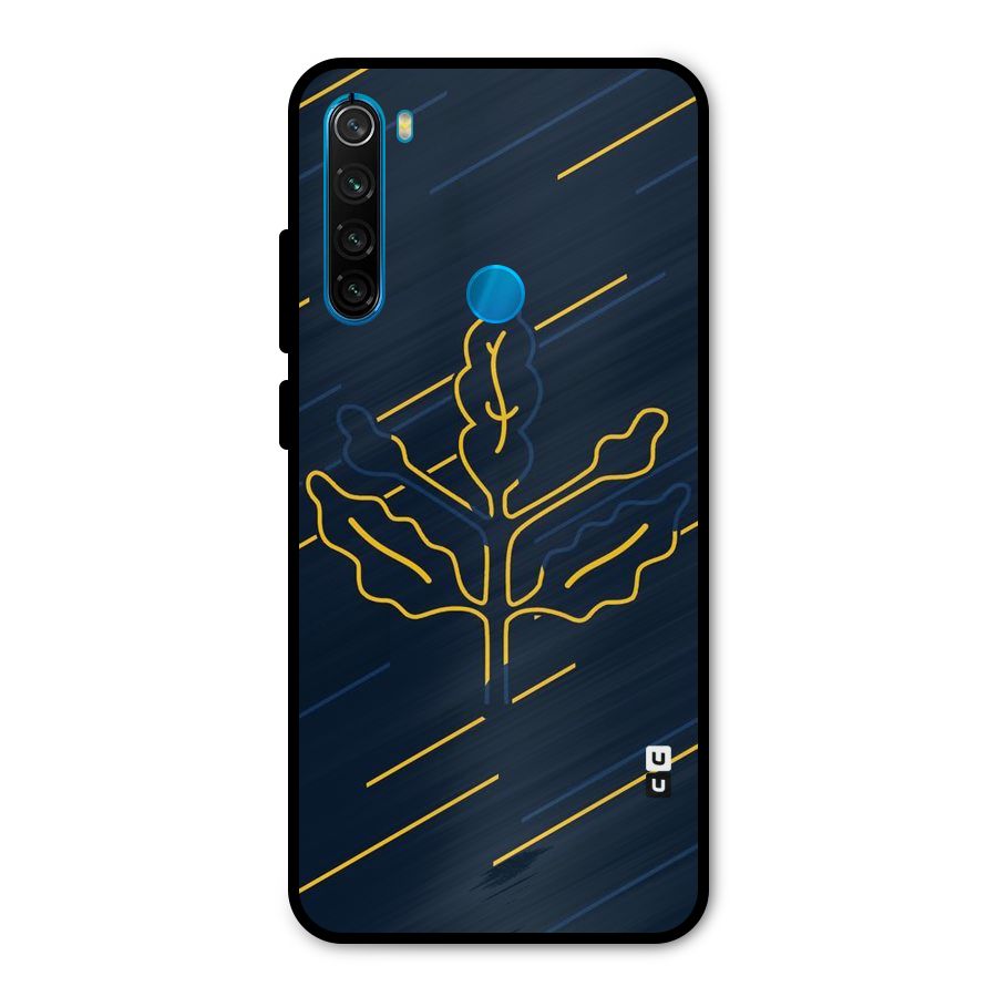 Yellow Leaf Line Metal Back Case for Redmi Note 8