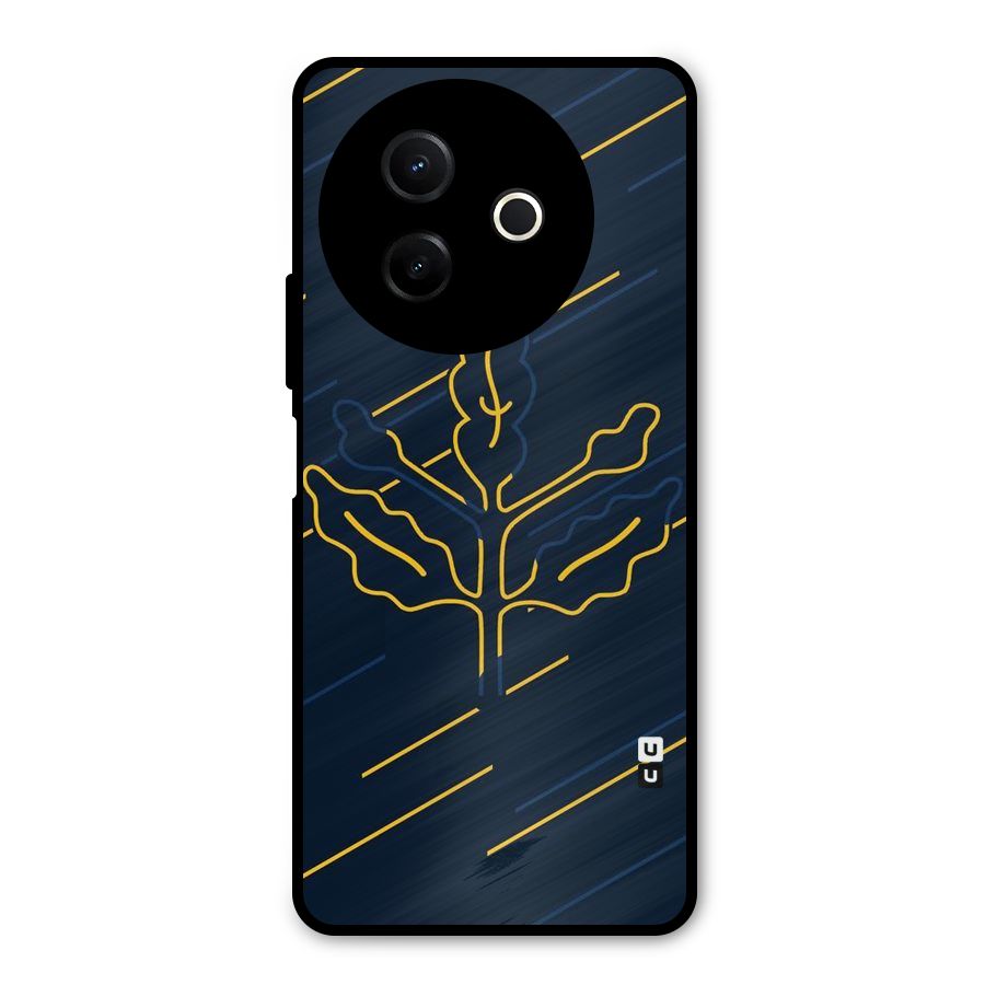 Yellow Leaf Line Metal Back Case for Vivo Y39