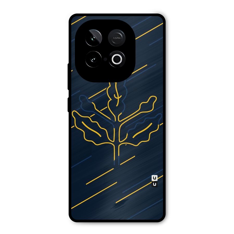Yellow Leaf Line Metal Back Case for iQOO Neo 10