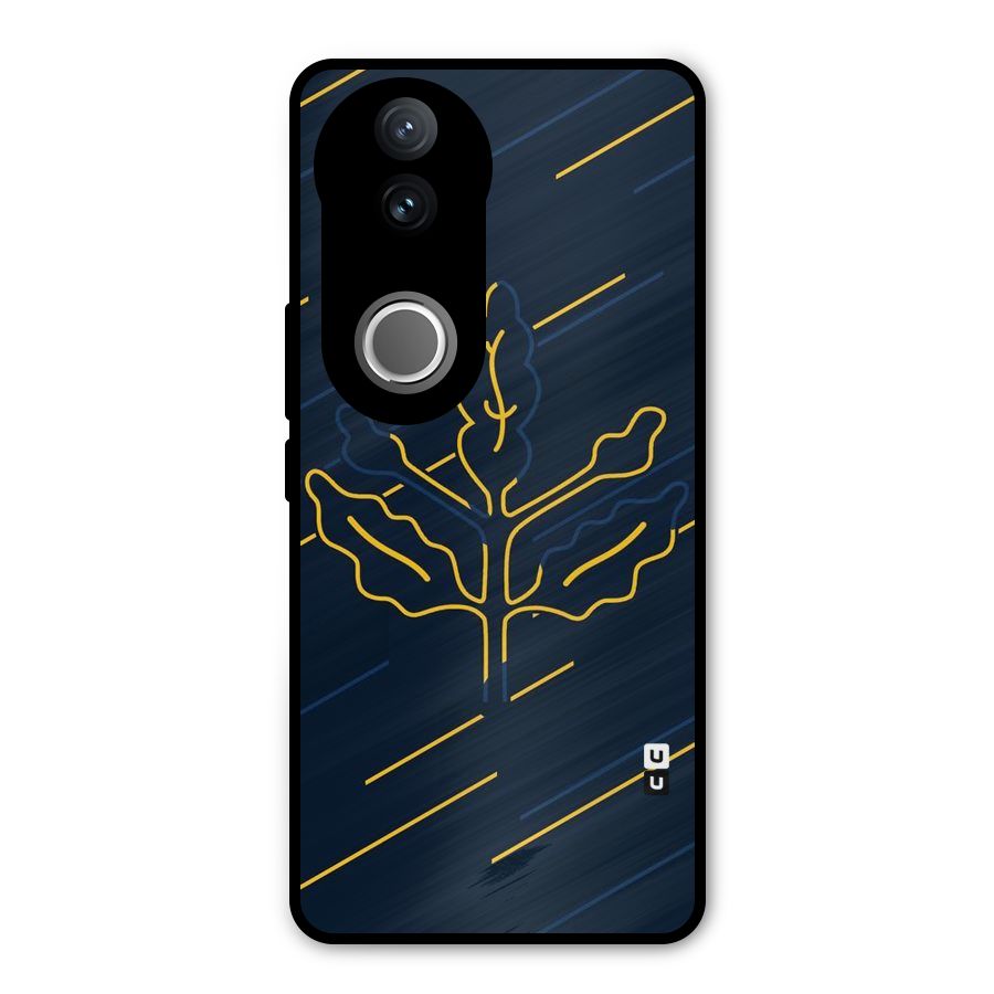 Yellow Leaf Line Metal Back Case for iQOO Z10R