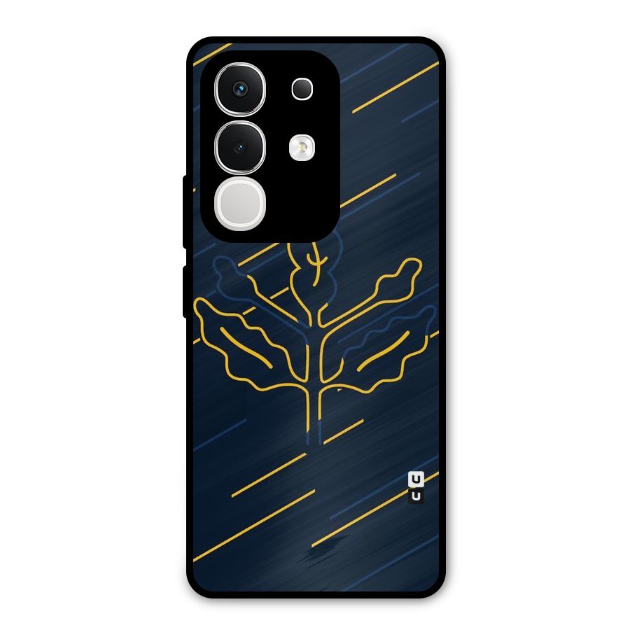 Yellow Leaf Line Metal Back Case for iQOO Z10x