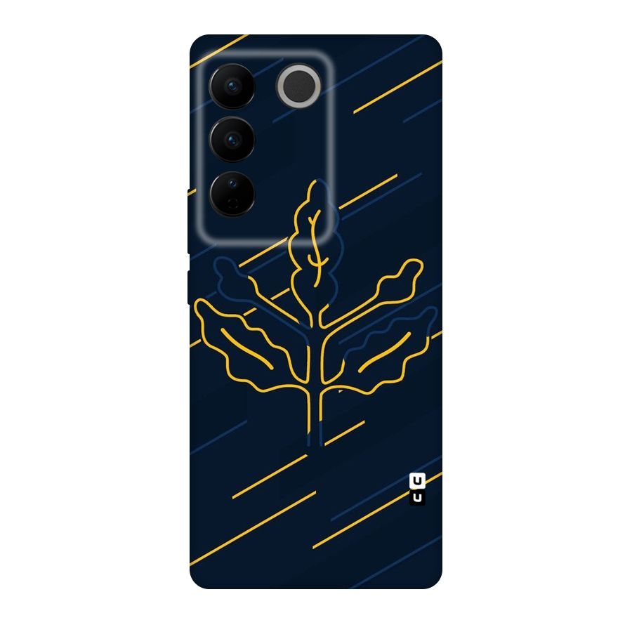 Yellow Leaf Line Original Polycarbonate Back Case for Vivo V27