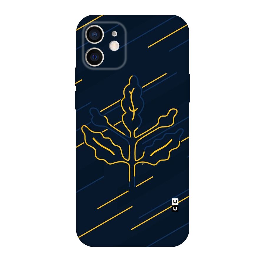 Yellow Leaf Line Original Polycarbonate Back Case for iPhone 12