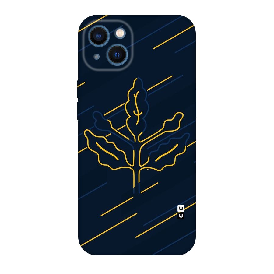 Yellow Leaf Line Original Polycarbonate Back Case for iPhone 13