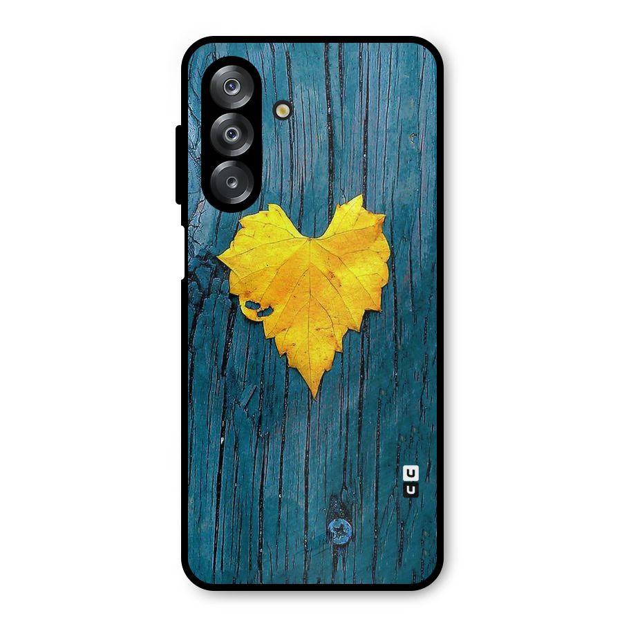 Yellow Leaf Metal Back Case for Galaxy A26