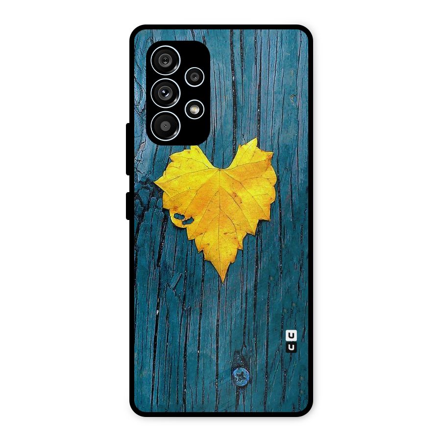 Yellow Leaf Metal Back Case for Galaxy A53 5G