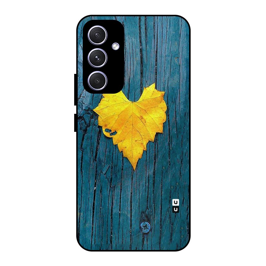 Yellow Leaf Metal Back Case for Galaxy A54