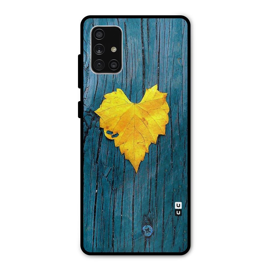 Yellow Leaf Metal Back Case for Galaxy A71
