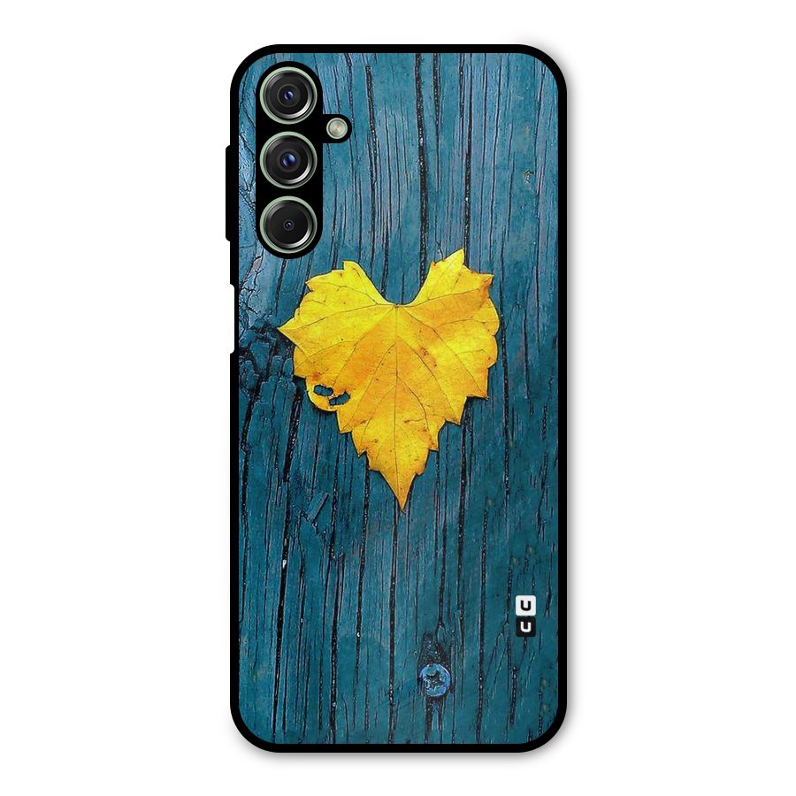 Yellow Leaf Metal Back Case for Galaxy F34