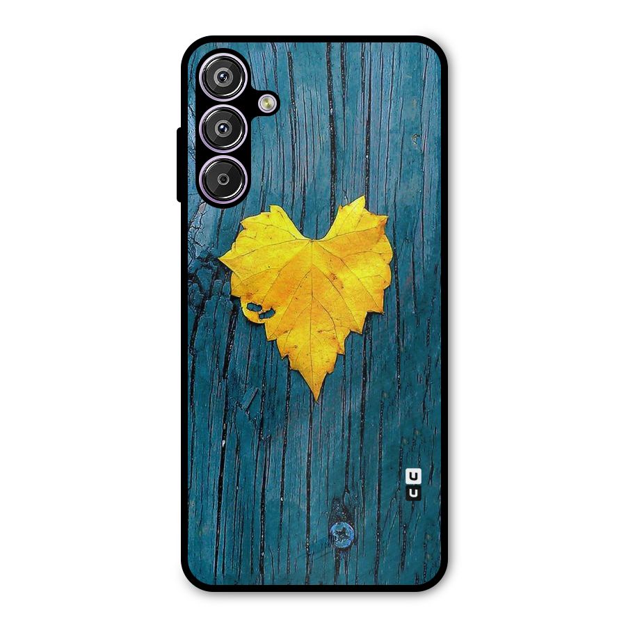 Yellow Leaf Metal Back Case for Galaxy M15