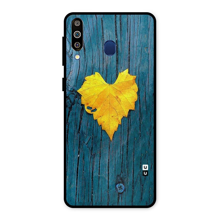 Yellow Leaf Metal Back Case for Galaxy M30