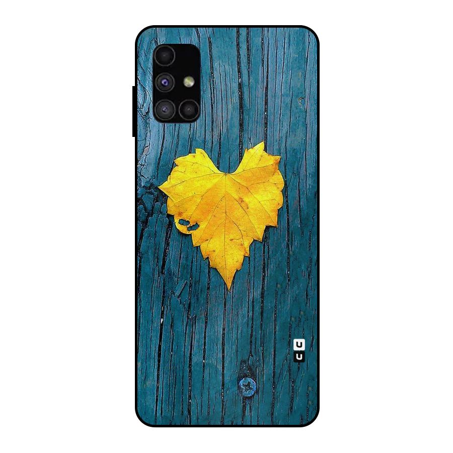 Yellow Leaf Metal Back Case for Galaxy M51