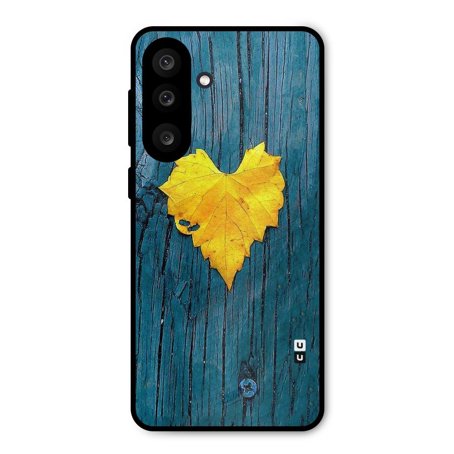 Yellow Leaf Metal Back Case for Galaxy M56