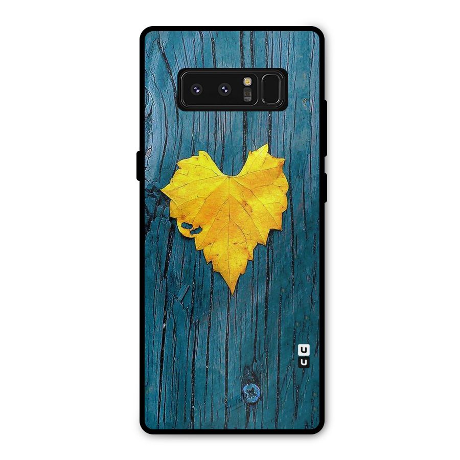 Yellow Leaf Metal Back Case for Galaxy Note 8