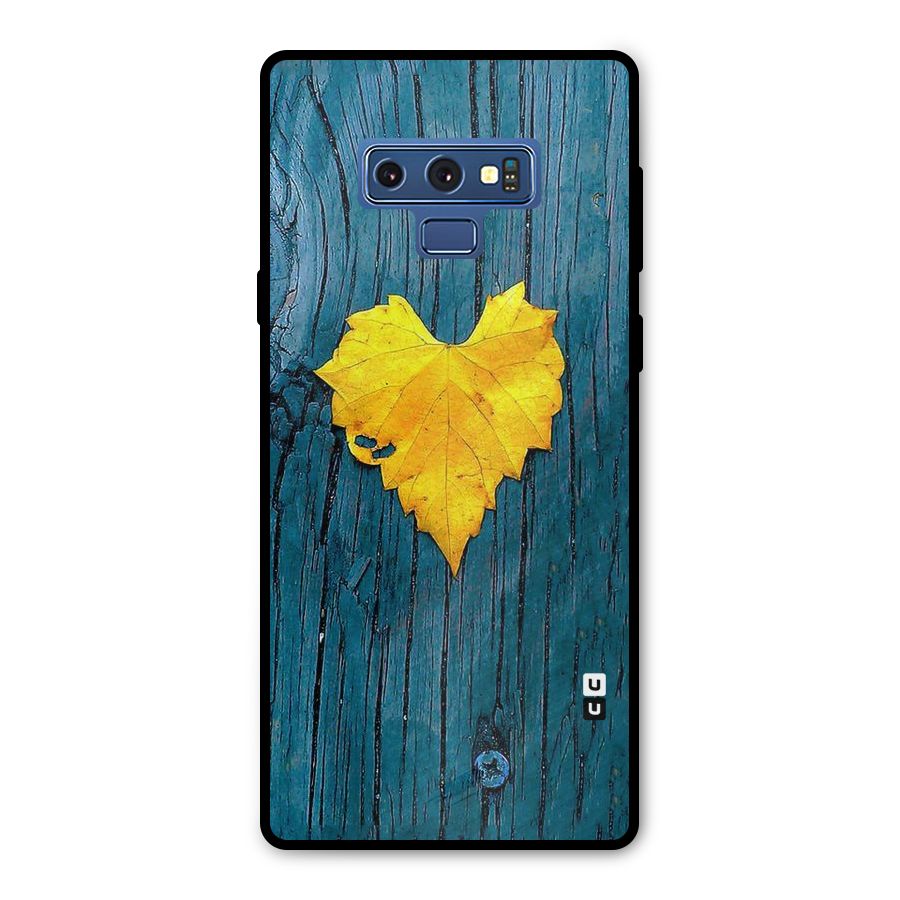 Yellow Leaf Metal Back Case for Galaxy Note 9
