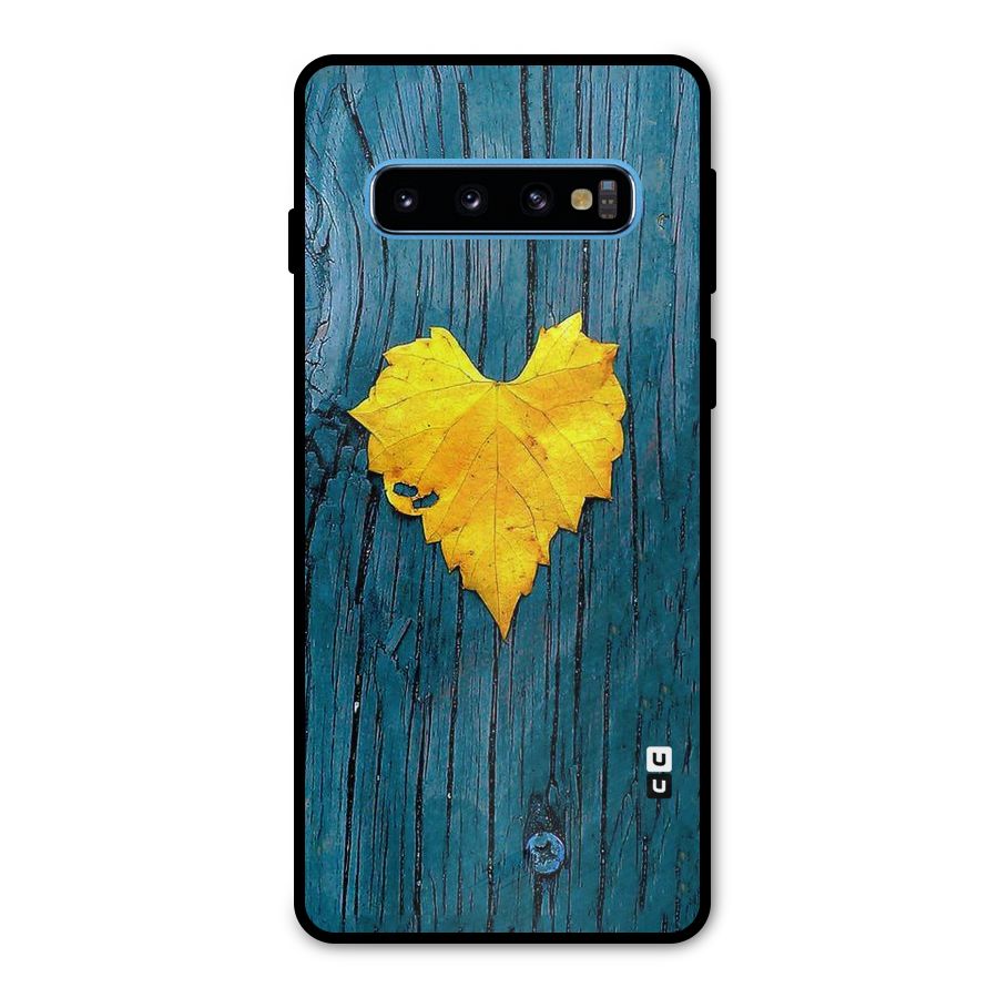 Yellow Leaf Metal Back Case for Galaxy S10